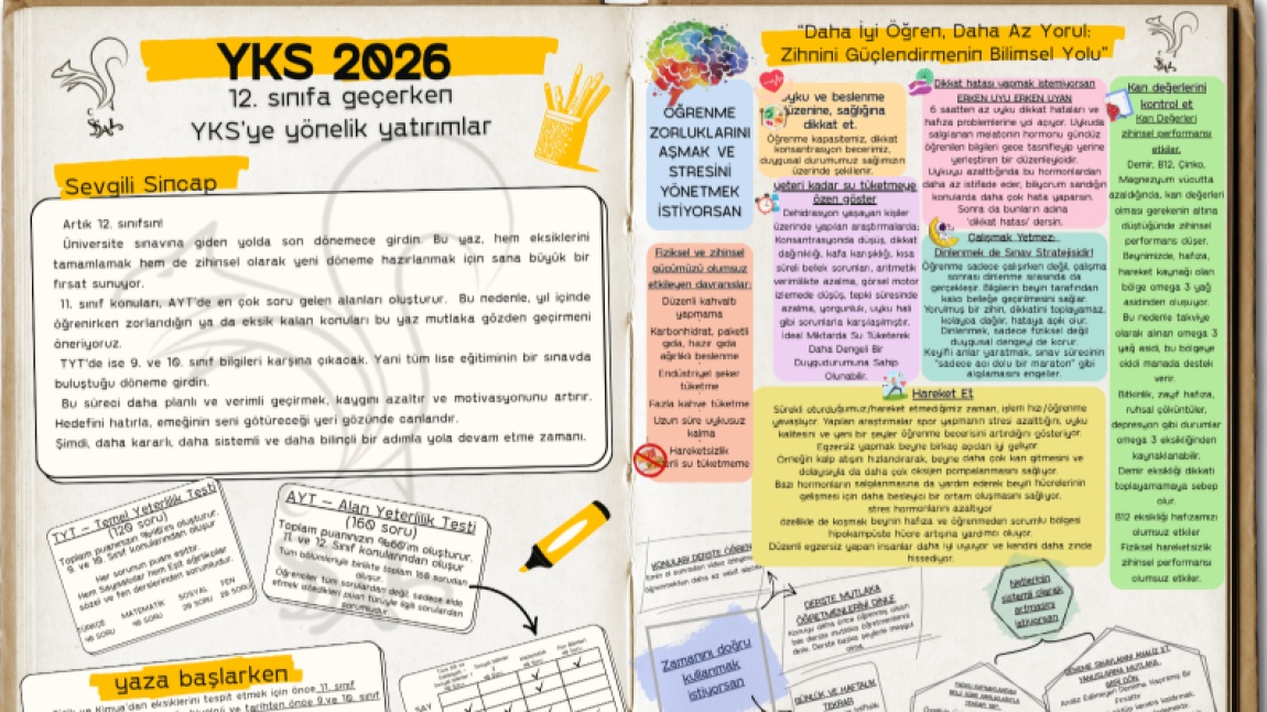 YKS 2026 - 12. sınıfa geçerken YKS'ye yönelik yatırımlar.